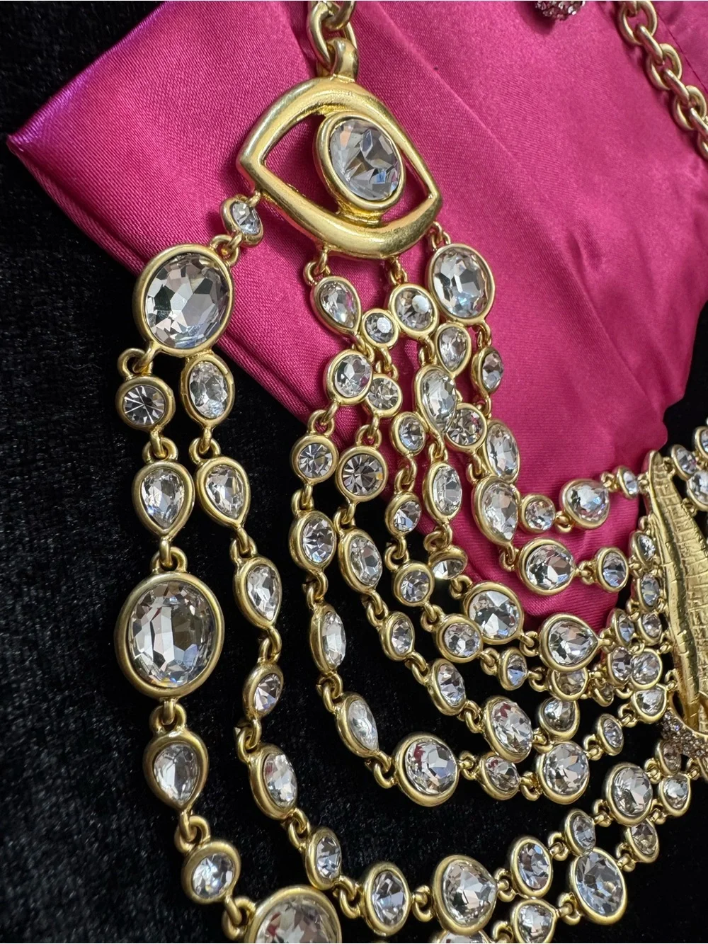 Schiaparelli inspired Surrealist Face anatomy - Crystal Multi-Strand Necklace